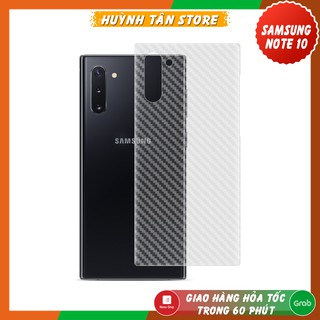 Miếng dán decal carbon mặt sau Samsung Note 10 chống trầy mặt lưng, chống bám vân tay