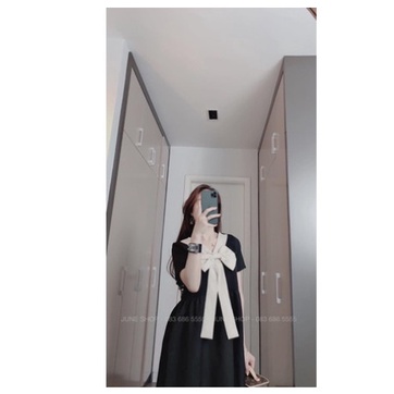 Váy bầu đầm bầu nơ ngực ☘️chất lụa Hàn mát mềm mịnthiết kế sang chảnh form rộng