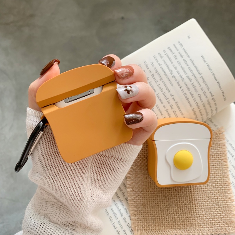 Vỏ bảo vệ tai nghe bluetooth Airpods bằng Sillicone dẻo, ốp Case cute, Airpods 2/pro - NUTACASE - TRỨNG ỐP LA