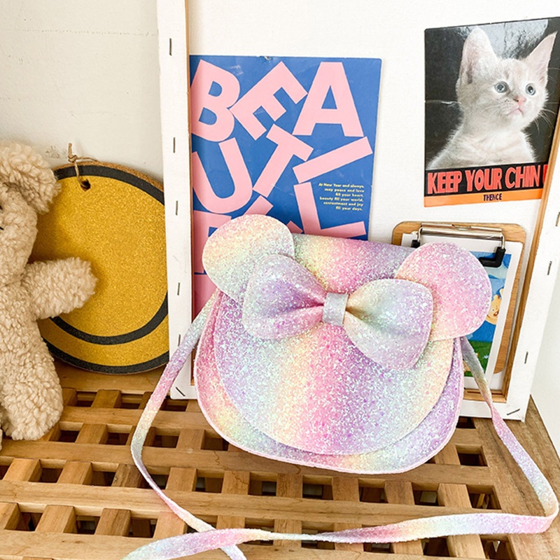 Túi Đeo Chéo Vai Họa Tiết Hoạt Hình Thắt Nơ Dành Cho Trẻ Mẫu Giáo