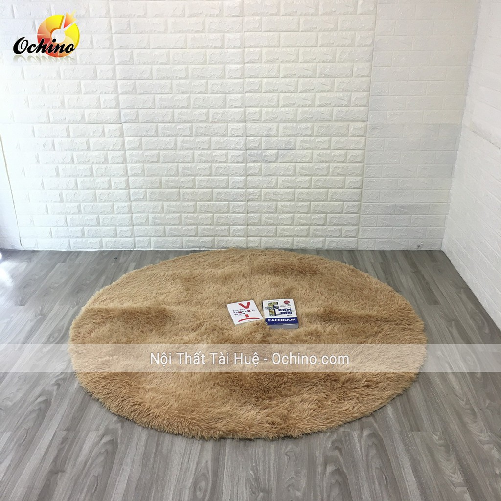 Thảm Lông Xù Hình tròn trang trí và trải sàn Đường Kính 1m6