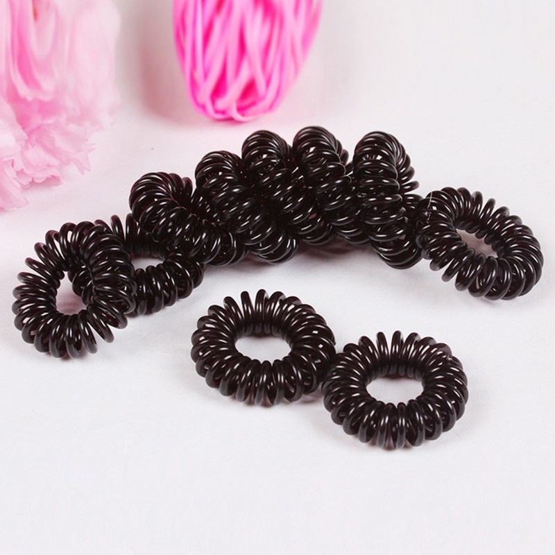 Set 10 dây buộc tóc lò xo co giãn trong suốt cao cấp