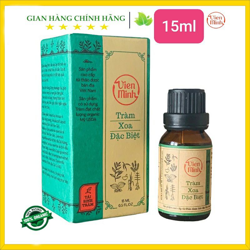 Tinh dầu tràm đặc biệt Viên Minh 15ml, nhỏ gọn tiện lợi khi di chuyển