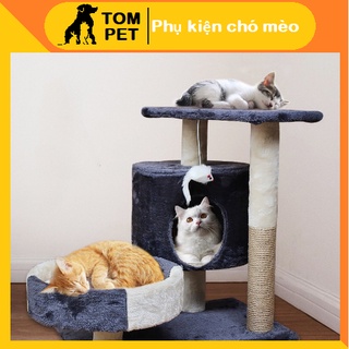 Cattree 3 tầng có trụ cào móng - nhà cây cho mèo - tom pet