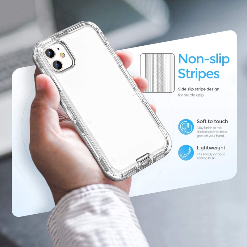 Ốp Điện Thoại Trong Suốt Chống Sốc Chống Rơi Chịu Được Sức Nặng 360 Độ Cho iP 13 12 Mini pro max