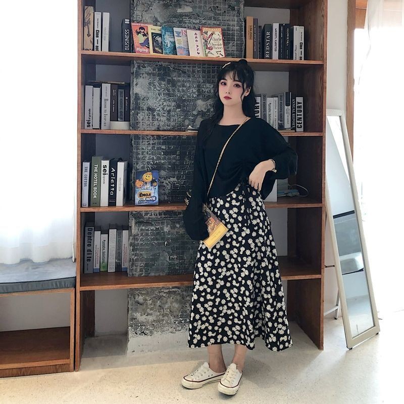 Chân Chân Váy Chữ A Lưng Cao Họa Tiết Hoa Cúc Nhỏ Thời Trang Hàn Quốc 2020 Cho Nữ | BigBuy360 - bigbuy360.vn