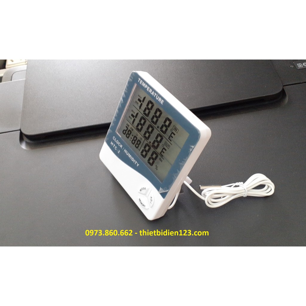 Đồng hồ hiển thị nhiệt độ, độ ẩm có đầu dò độ ẩm