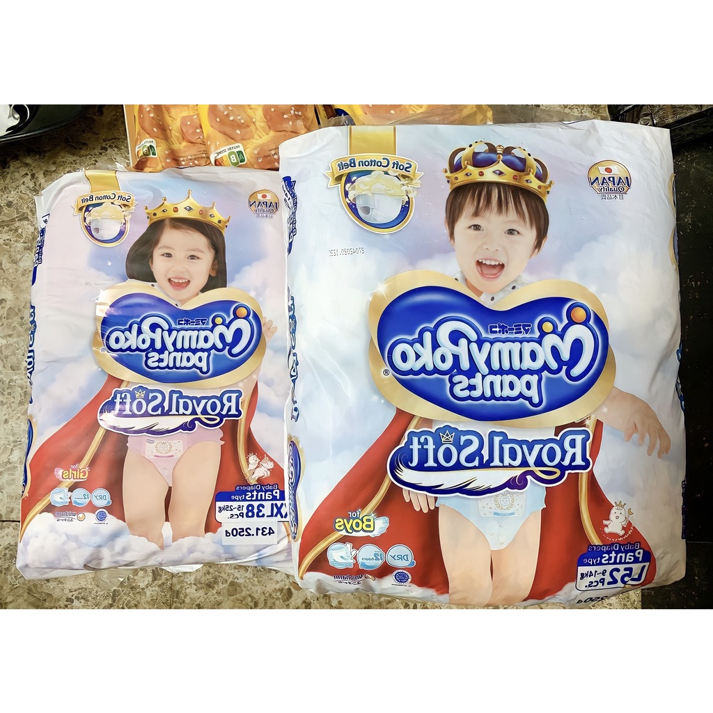 Bỉm Mamypoko Royal tã bỉm hoàng gia size XXL 38 miếng/L52 miếng