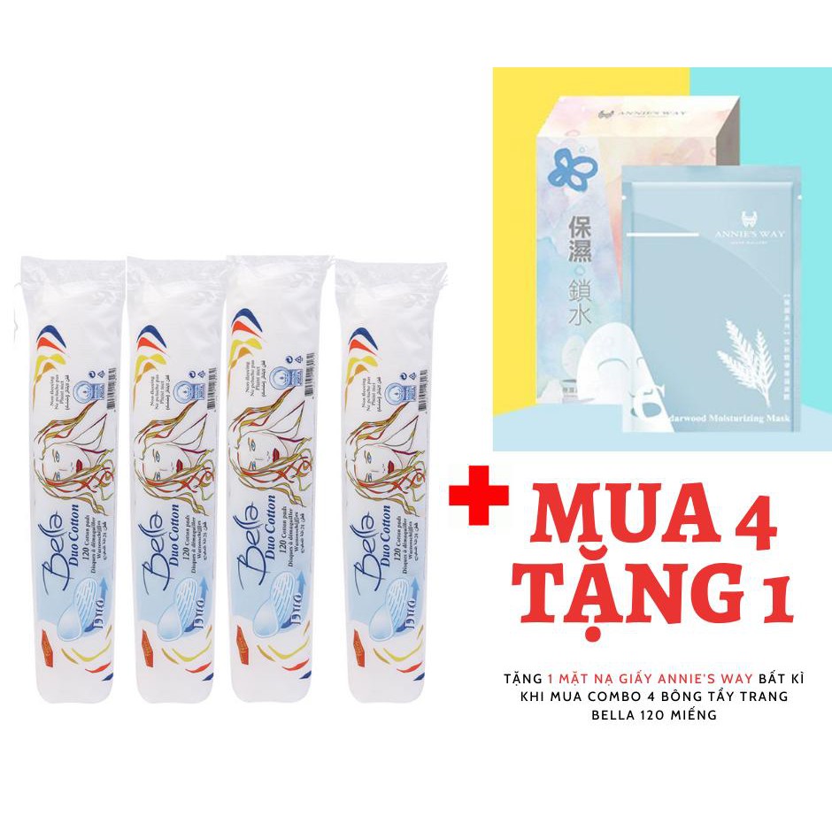 Bông Tẩy Trang Bella 120 miếng | BigBuy360 - bigbuy360.vn