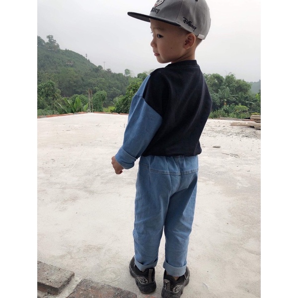 Bộ thu đông bé trai 10-25kg, bộ nỉ bé trai phối bò