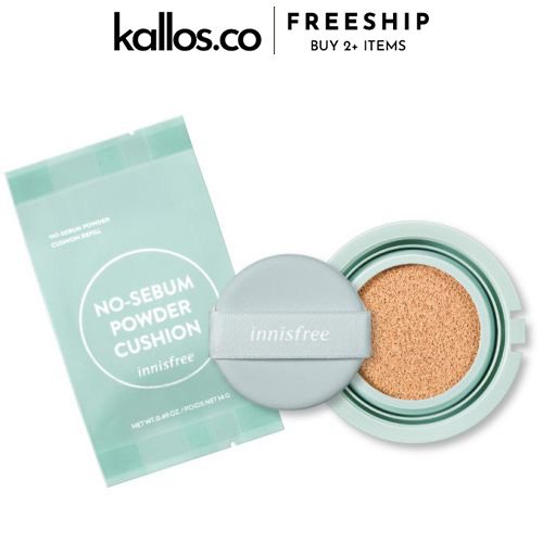 Phấn Nước Innisfree No Sebum Powder Cushion, Light Glow Cushion Puff - Kallos Vietnam