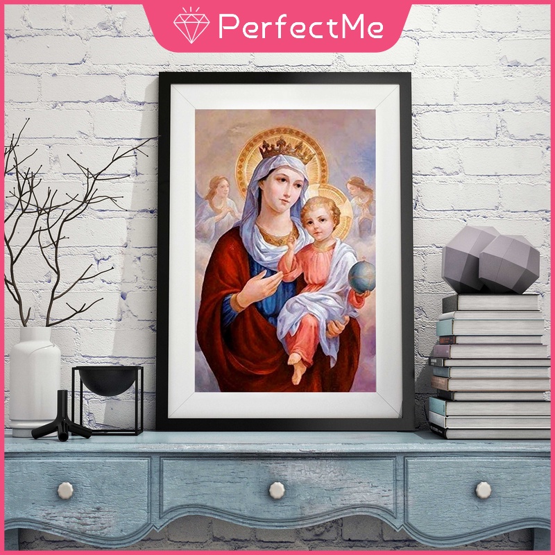 Bộ tranh đính đá 5D DIY kích thước 30X40cm hình đứa trẻ Mary dùng để trang trí nhà