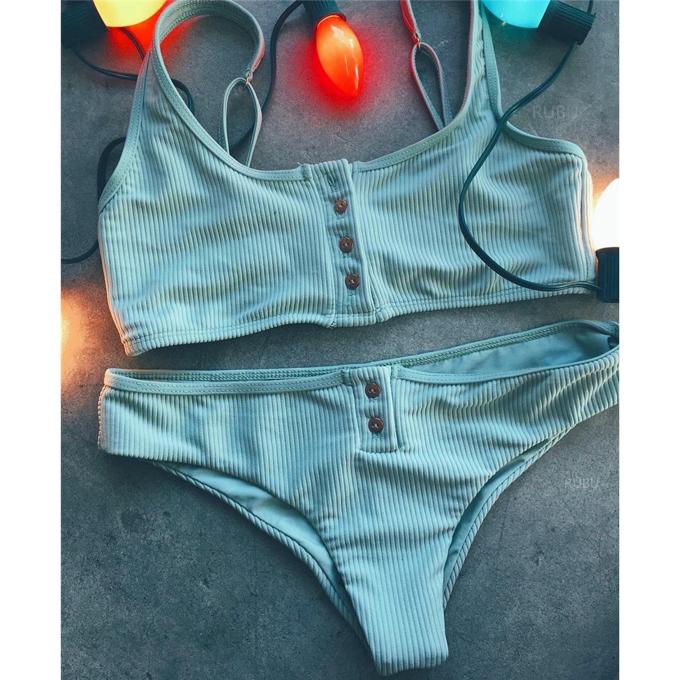 [BKN73] &lt;ÂU&gt; SET BIKINI BASIC CÚC NGỰC VẢI GÂN VÀNG/HỒNG/TRẮNG