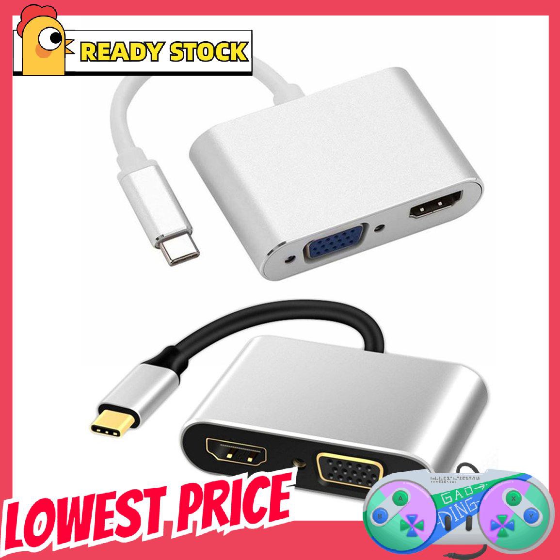 Bộ Chuyển Đổi Type-C Sang Hdmi Vga 2 Trong 1 / Macbook Usb3.1