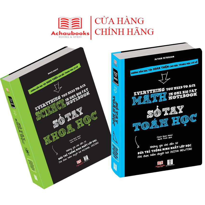 [Mã BMBAU50 giảm 7% đơn 99K] Sách Sổ tay toán học và sổ tay khoa học - Á Châu Books ( bộ 2 cuốn, lớp 4 - lớp 9 )