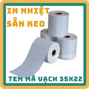 [ COMBO 100 CUỘN ] Decal nhiệt 35x22- 2 con tem/hàng in mã vạch 72x22
