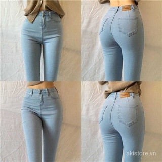 Quần Jean Bó Lưng Cao Co Giãn Tốt Skinny Cỡ Lớn Thời Trang Châu Âu 2023