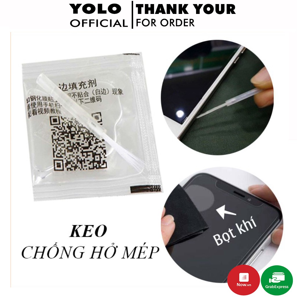 Keo chống hở mép dán kính cường lực bộ keo + chổi quét