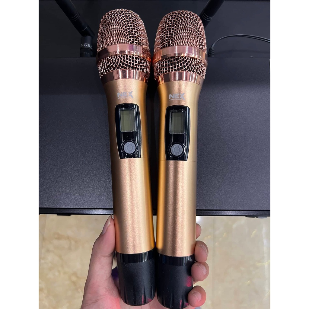 Bộ Micro không dây NEX Acoustics U-550D: Hàng đẹp, Thu âm tốt, Sáng tiếng. Chống hú/rít, tạp âm, 2 râu thu sóng, Vỉ tím