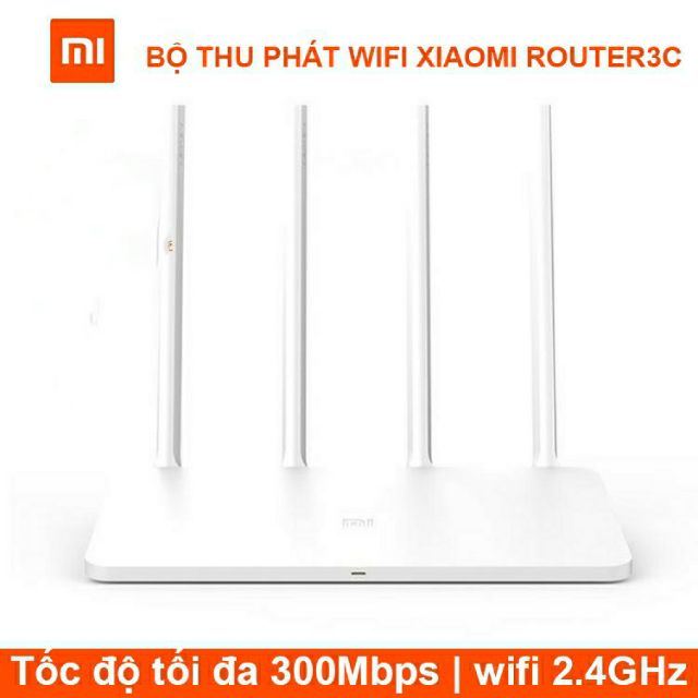 ☑ Bộ Phát Router Wifi Xiaomi 3C băng thông 300Mbps 4 ăng ten ( có kèm theo HD Cài Đặt )