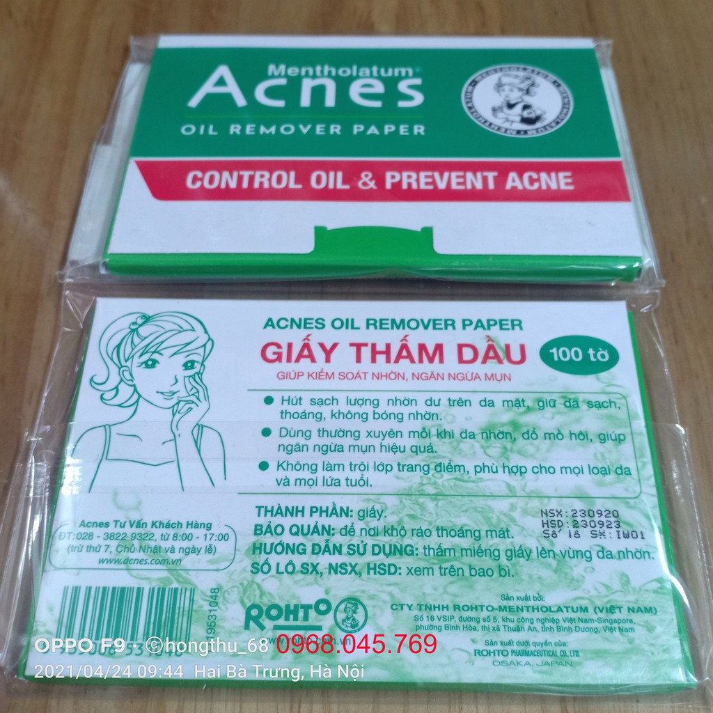 Giấy Thấm Dầu Acnes – Acnes Oil Remover Paper 100 tờ