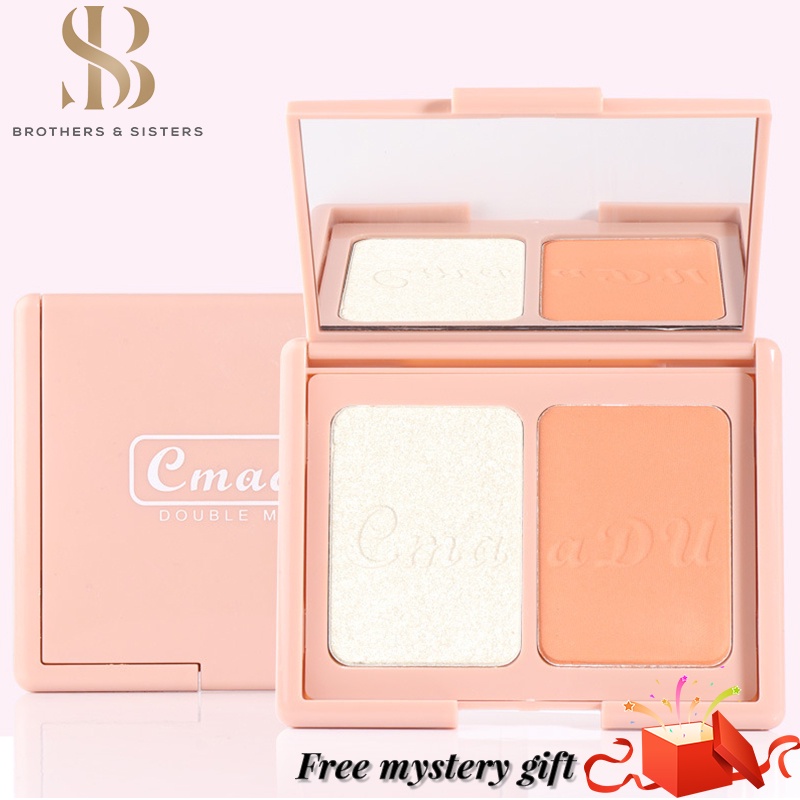 【shiny b&s】Blush 3 Colors Blusher Palette highlighter Brightening contour powder Face Makeup Cosmetics