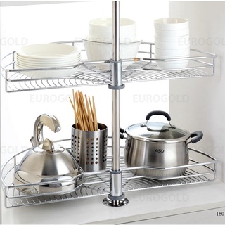 Mâm xoay 180 độ inox nan tròn - thương hiệu eurogold