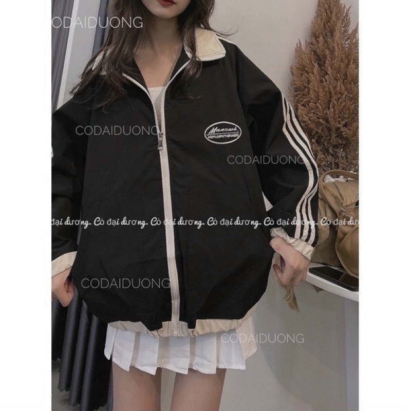 Áo khoác dù jacket form rộng logo - alohashop91