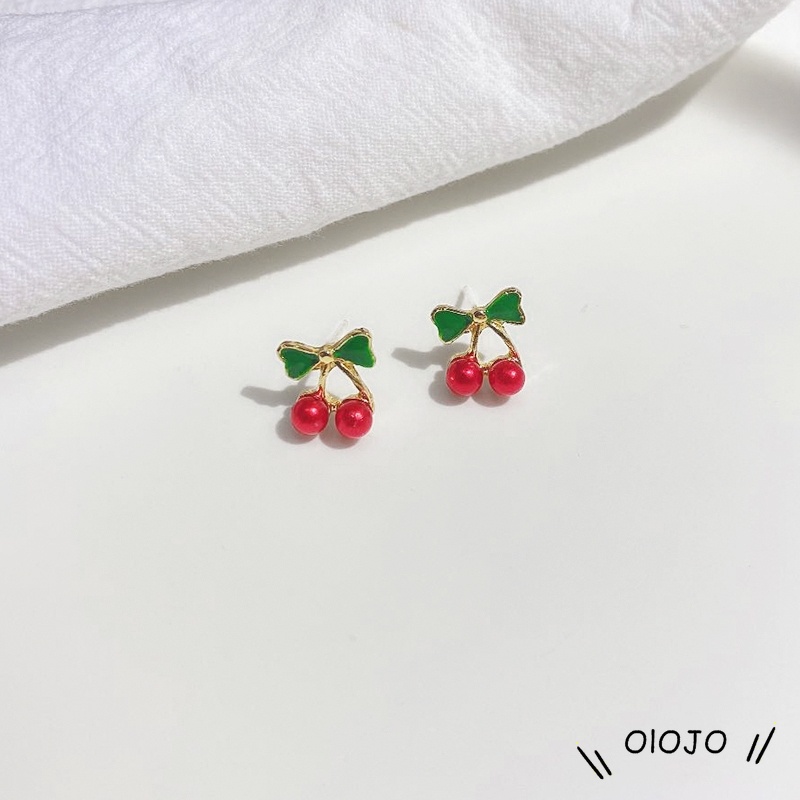 Hoa Tai Hình Quả Cherry Màu Đỏ Ngọt Ngào Dễ Thương Cho Nữ