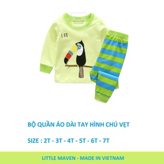 BỘ LITTLE MAVEN DÀI TAY CHÚ VẸT XANH CỐM