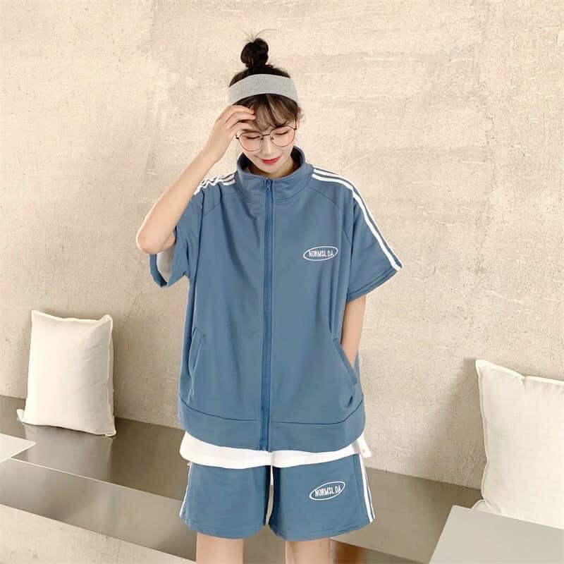[Kèm Video+ Ảnh Thật] Set Áo + Quần Sọc - Áo thun tay lỡ form rộng Unisex 38-65kg Nam Nữ