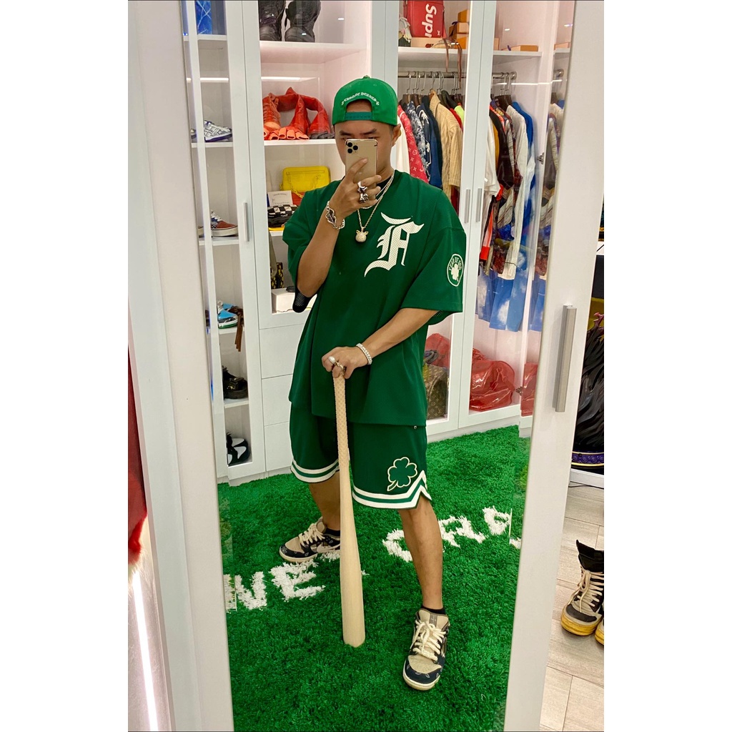 Áo phông unisex áo thun tay lỡ dạng lưới bóng rổ fear of god streetwear 1980street