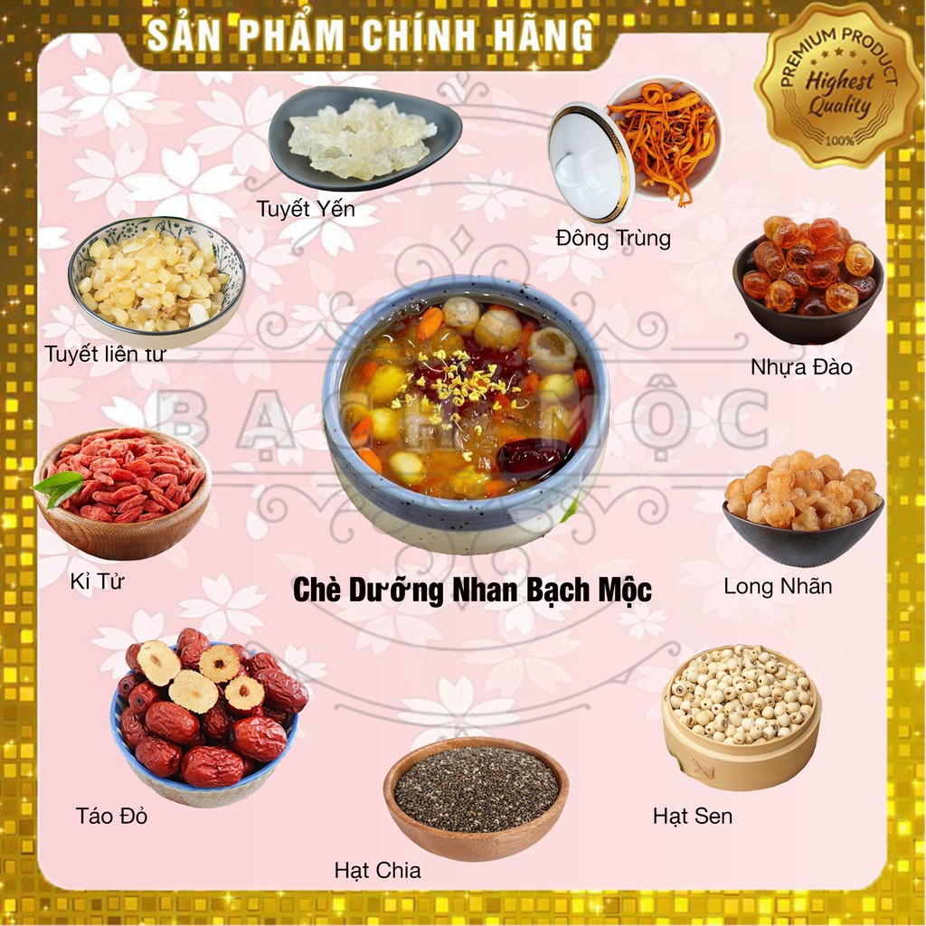 [RẺ VÔ ĐỊCH] Chè Tuyết Yến Dưỡng Nhan Thượng Hạng, set 4-10 người ăn, Nguyên Liệu Cao Cấp Tuyển Chọn