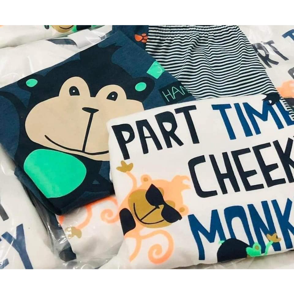 (Hàng Việt Nam mới về) [SALE SỐC] Set 2 bộ Khỉ cho bé chất cotton 4 chiều mềm mại size 9-22kg (MB.QV046)
