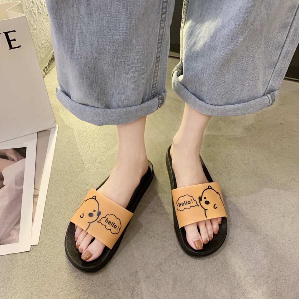 Dép sandal in hình gấu đáng yêu chống trơn trượt thời trang Hàn Quốc nữ tính