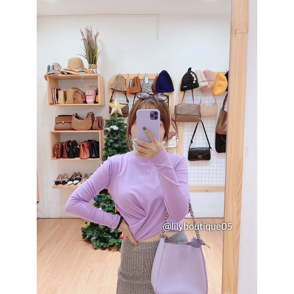 [SALE] Áo croptop xoắn eo