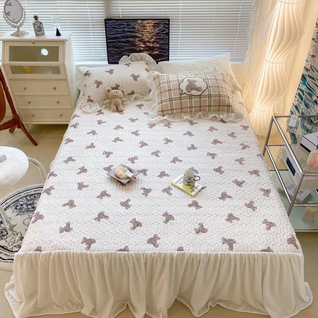 [LOẠI 1] Bộ Ga Gối nỉ tuyết  siêu mịn phối viền bèo cao cấp, Ga Gối trần nỉ tuyết  đủ kích thước Giá rẻ