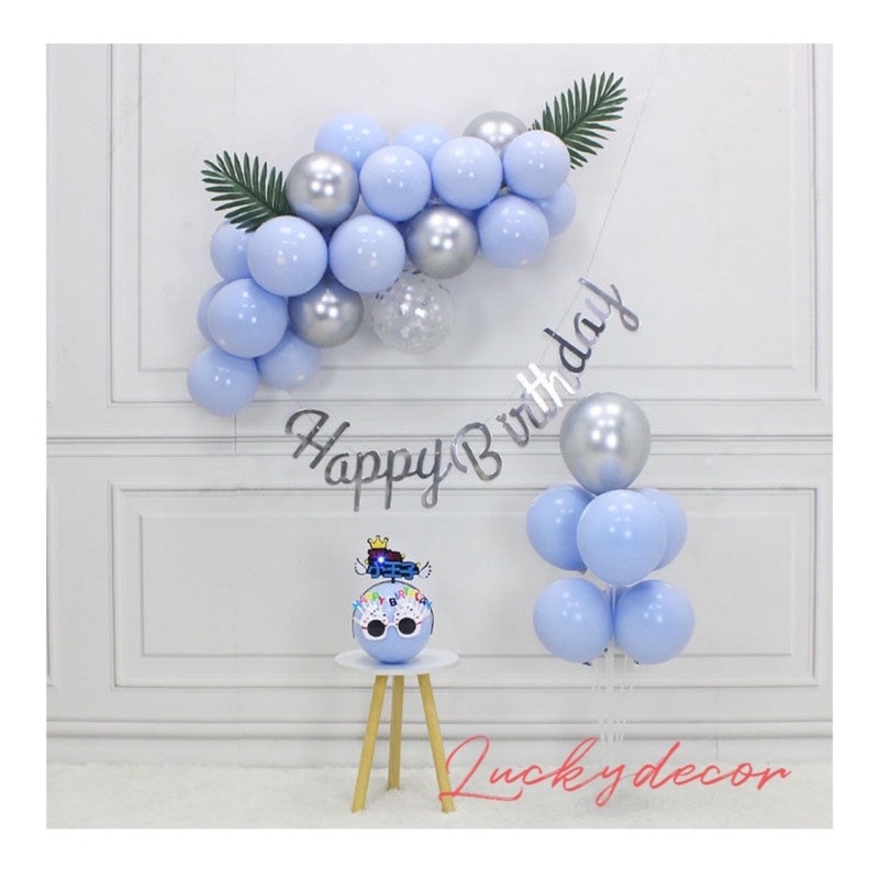 Set bóng bay trang trí sinh nhật đơn giản tự làm ME001
