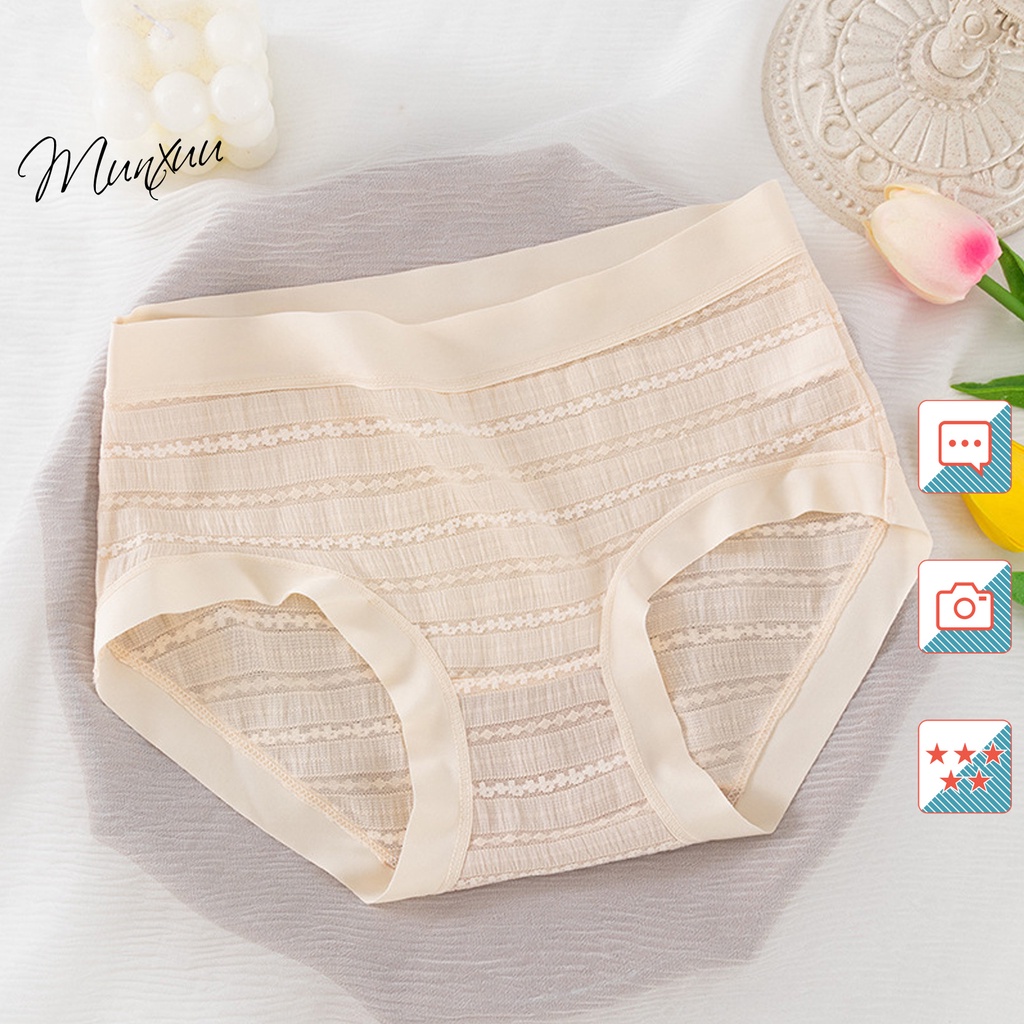 Quần lót nữ vải ren gấm phối viền su mát lạnh, tông màu ngọt ngào - MUNXUU QC128