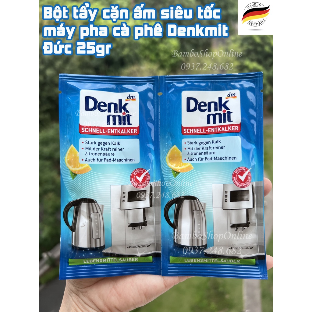 BỘT TẨY CẶN CHO ẤM SIÊU TỐC, MÁY PHA CÀ PHÊ DENKMIT - gói 25g