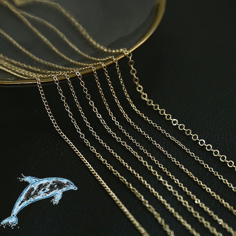 Dây Chuyền Mạ Vàng 14k Hình Chữ o Làm Tay diy Nhiều Màu Sắc