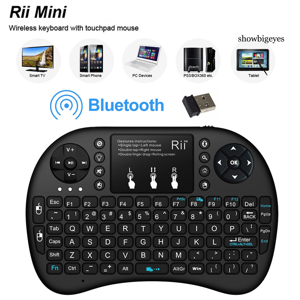 Bàn Phím Bluetooth Không Dây Com-I8 Mini Kèm Cảm Ứng Cho Xbox 360 Tablet