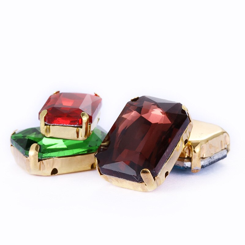 Đá Pha Lê Hình Chữ Nhật 18x25mm Dùng Trang Trí Quần Áo