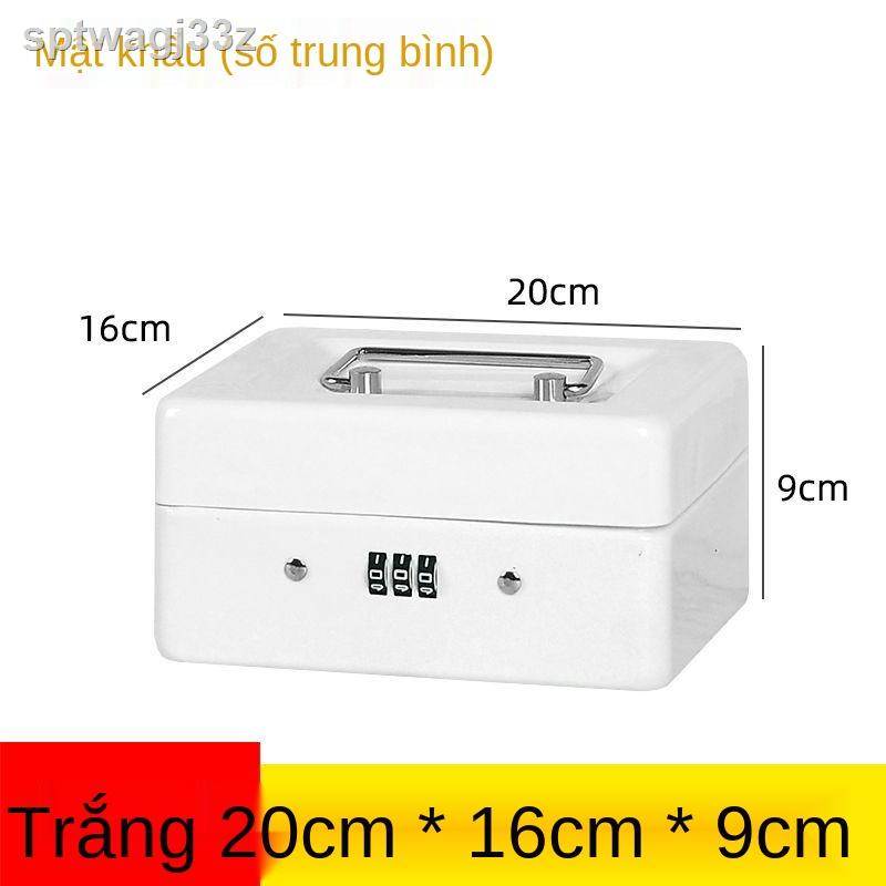 ♕ ☁ Hộp nhỏ có khóa hộp sắt hộp lưu trữ mật khẩu để bàn hoàn thiện hộp lưu trữ tài liệu gia đình h