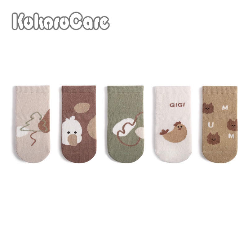 Vớ đi trong nhà KokoroCare YR-19 2022 chống trượt in hình gà dễ thương cho bé 0-5 tuổi S M L
