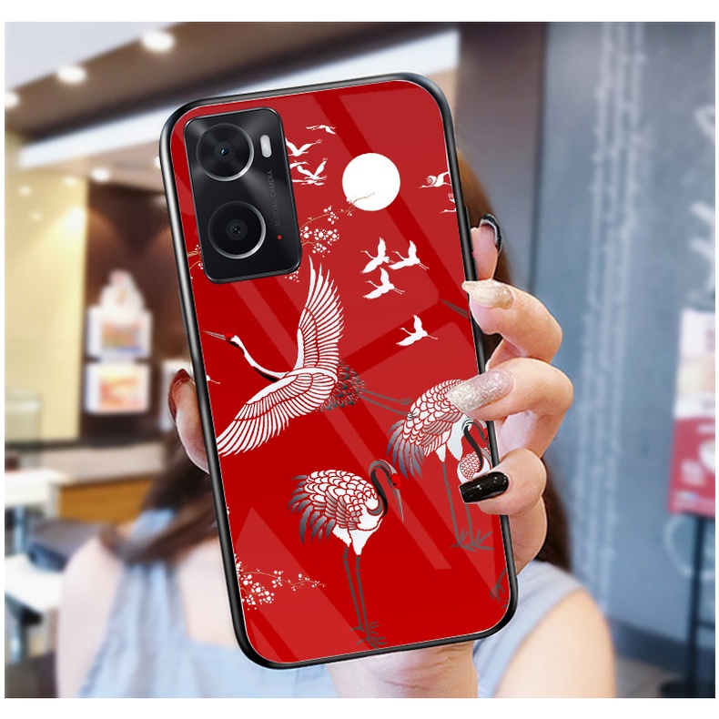 Ốp Lưng OPPO A76, A77s ,A96, A57 mặt kính cường lực cao cấp