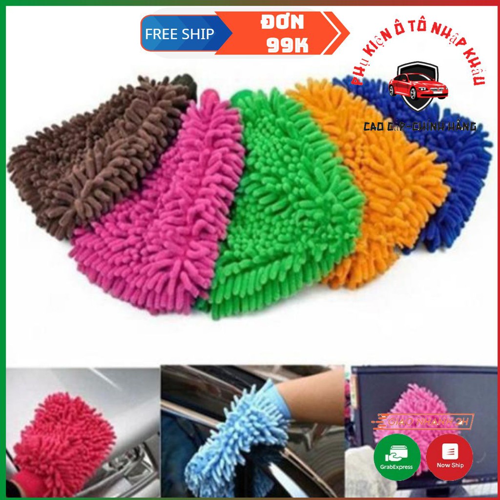 Combo Gang tay lau rửa ô tô, nhà cửa siêu mịn, siêu thấm, siêu sạch, an toàn cho da tay .