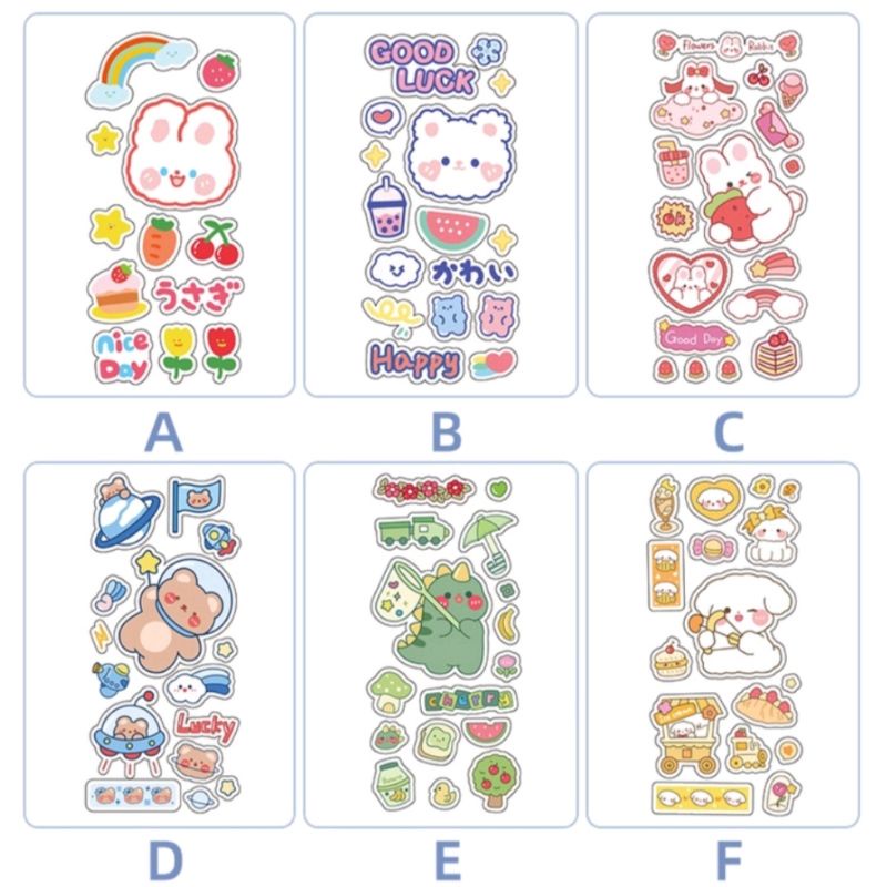 Sticker trong suốt nhiều hình  - Miếng dán cute chống nước