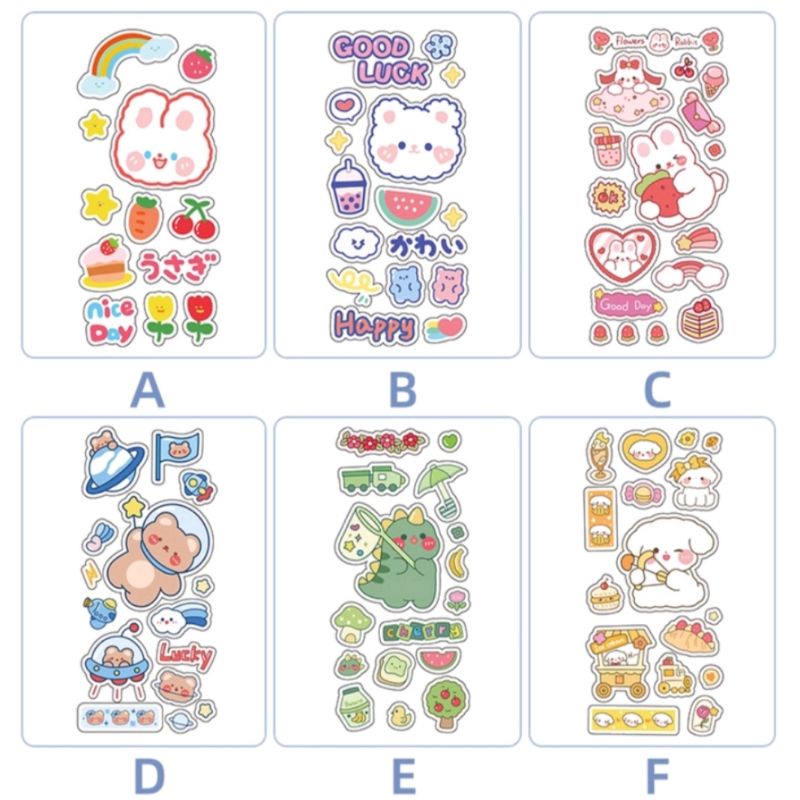 Sticker trong suốt nhiều hình [15 MẪU] - Miếng dán cute chống nước