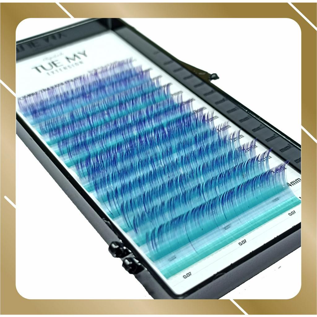 Ombre Tím Xanh Nhạt - Mi Lụa Màu Classic 0.07 Mix Size